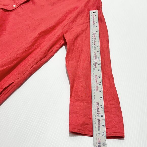 NWT Joie Red Linen V-Neck Button Up Shirt Dress Oversize w/ Pockets Size XL - Picture 8 of 9